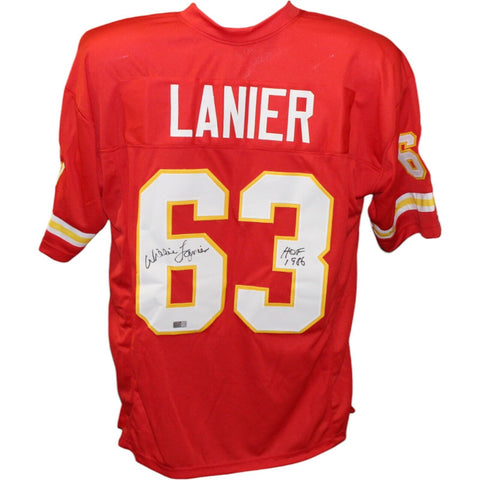 Willie Lanier Autographed/Signed Pro Style Red Jersey HOF TRI 43417