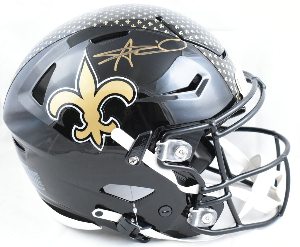 nfl saints scorpion helmets Alvin Kamara Autographed Saints F/S Alt 22 Speed Flex Helmet-Beckett W – Super Sports Center
