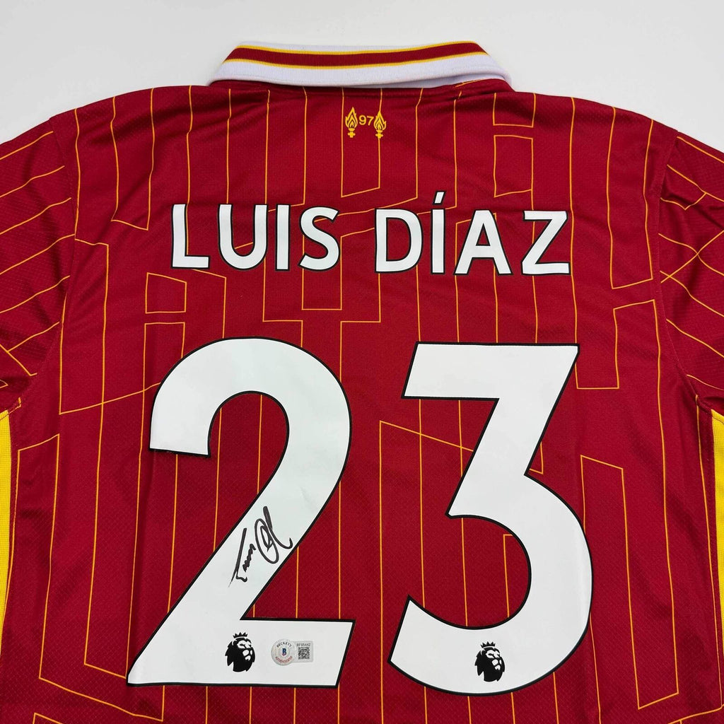 Autographed/Signed Luis Diaz Liverpool Red Soccer Jersey Beckett