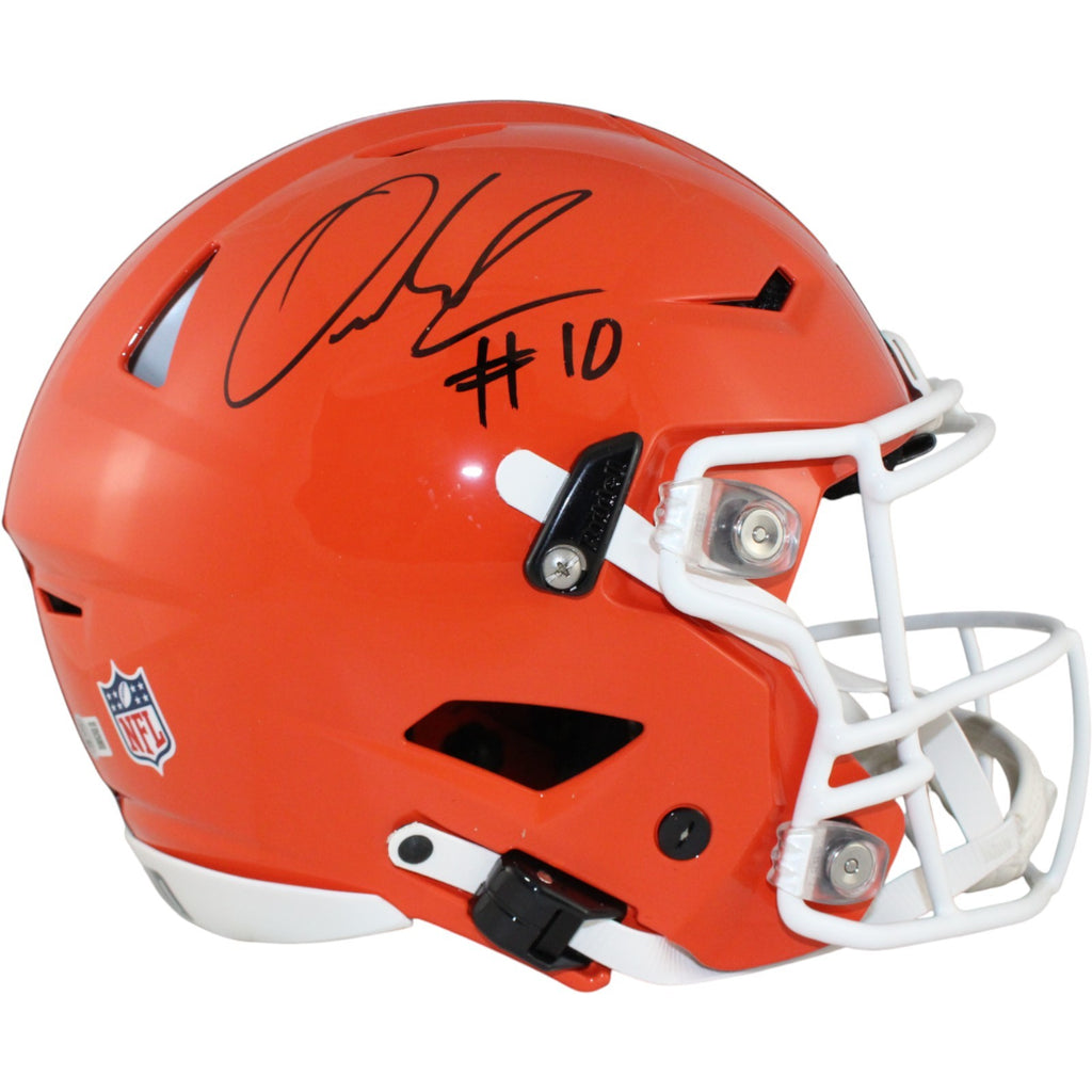 cleveland browns speedflex helmet Quinshon Judkins Autographed Cleveland Browns Speedflex Helmet Beckett – Super Sports Center