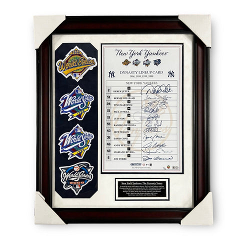 New York Yankees 11x Signed Autographed Dynasty Lineup Card Framed /26 Steiner