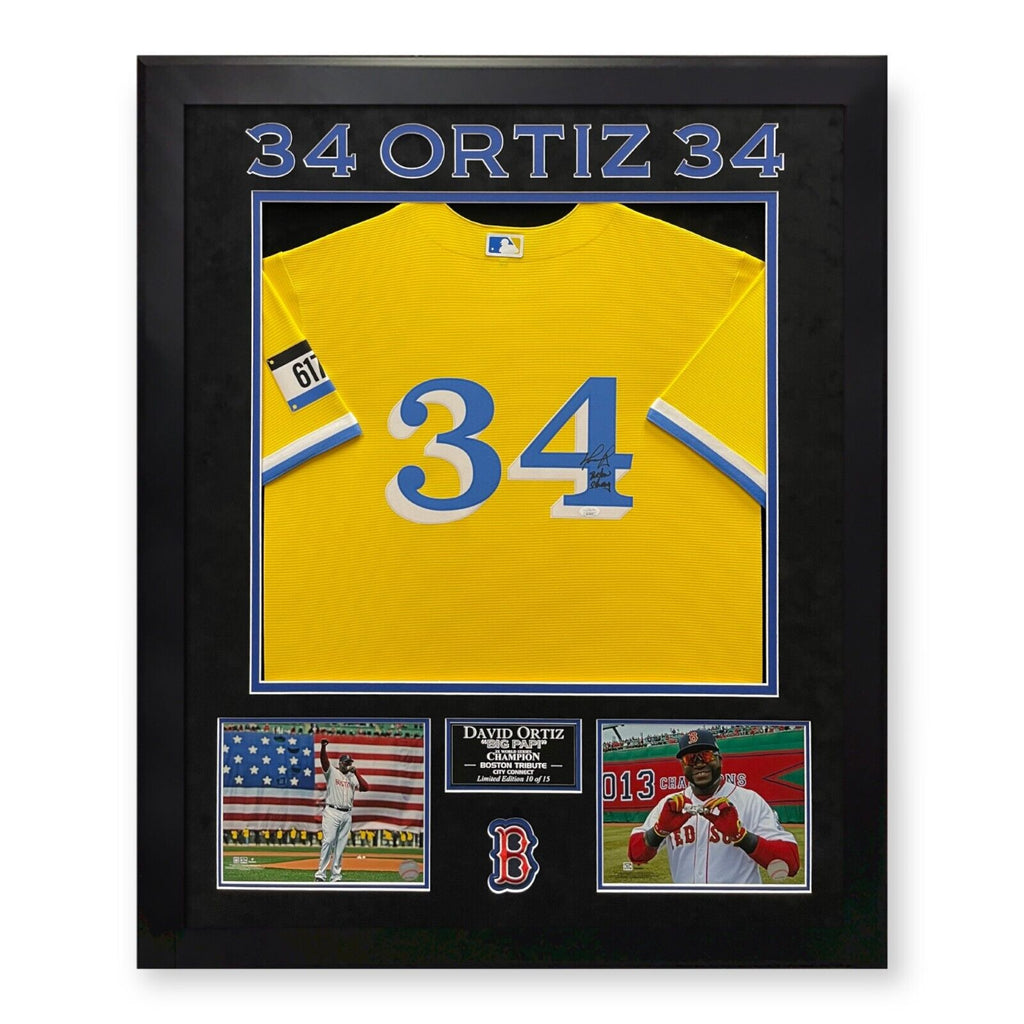 David Ortiz Signed Autographed City Jersey w/ Boston Strong Framed To –  Super Sports Center