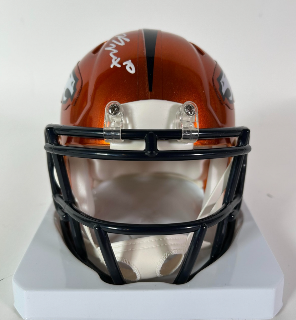 Bo Nix Autographed Denver Broncos Riddell Flash Mini Helmet