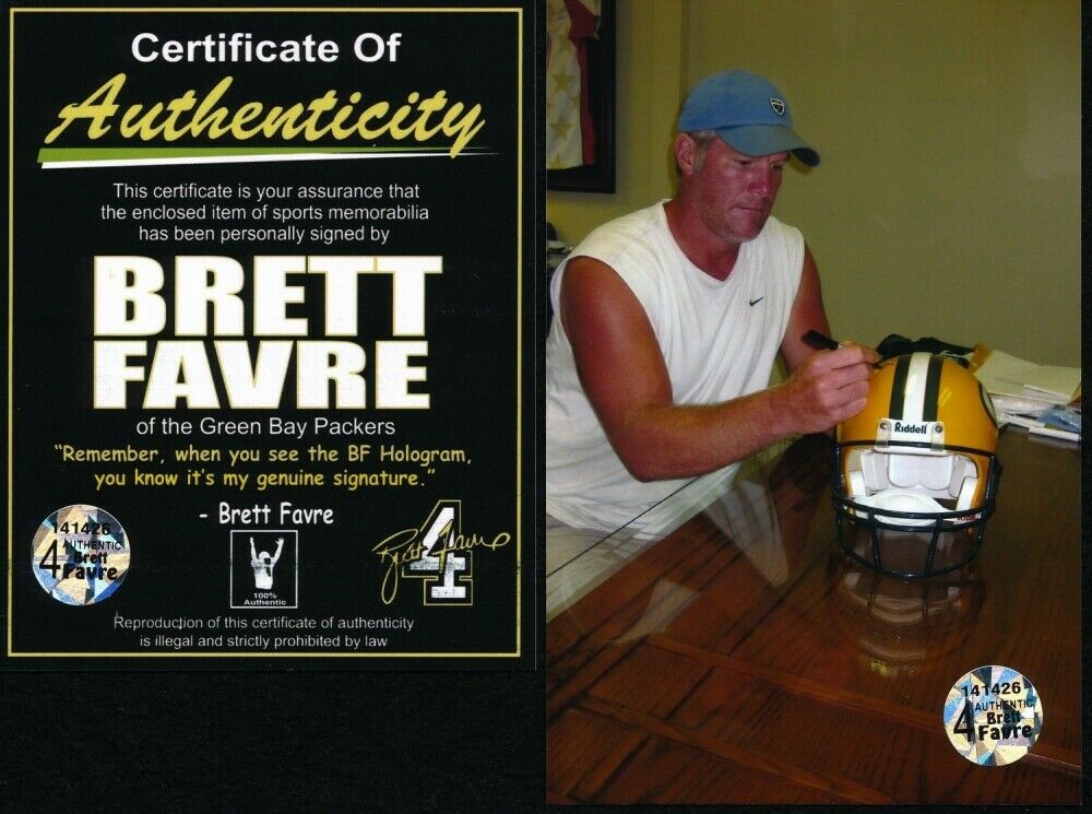 Brett Favre Signed Green Bay Packers 35x43 Framed White Jersey