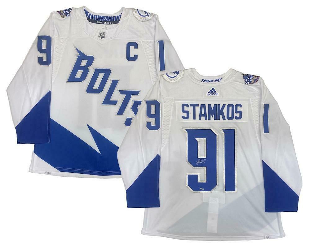 STEVEN STAMKOS Autographed Lightning 2022 Stadium Series Adidas