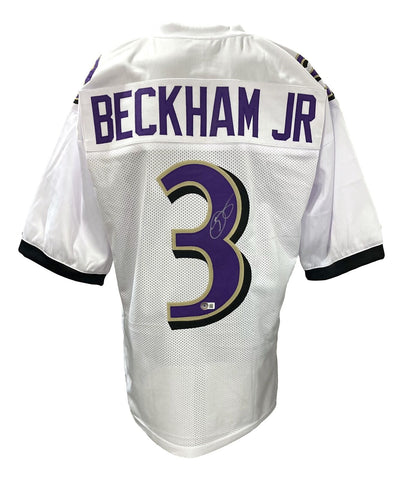 Odell Beckham Jr Signed Custom White Pro-Style Football Jersey BAS
