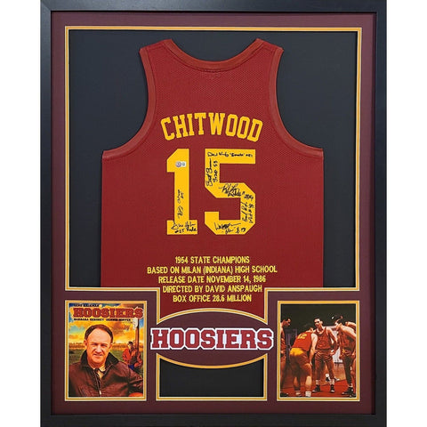 Hoosiers Movie Autographed Signed Framed by Cast Chitwood Jersey BECKETT