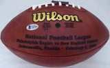 Deion Branch Autographed Wilson NFL SB Leather Football Patriots Beckett V62705