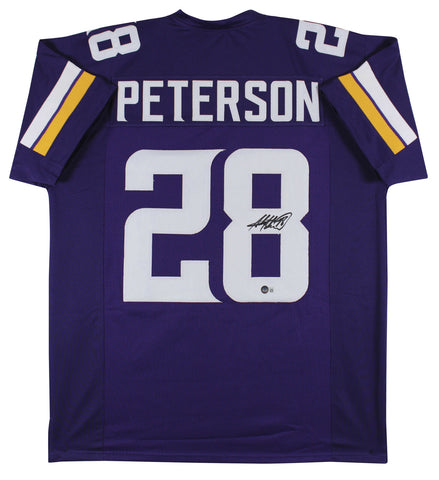 Adrian Peterson Authentic Signed Purple Pro Style Jersey Signed on #8 BAS Wit