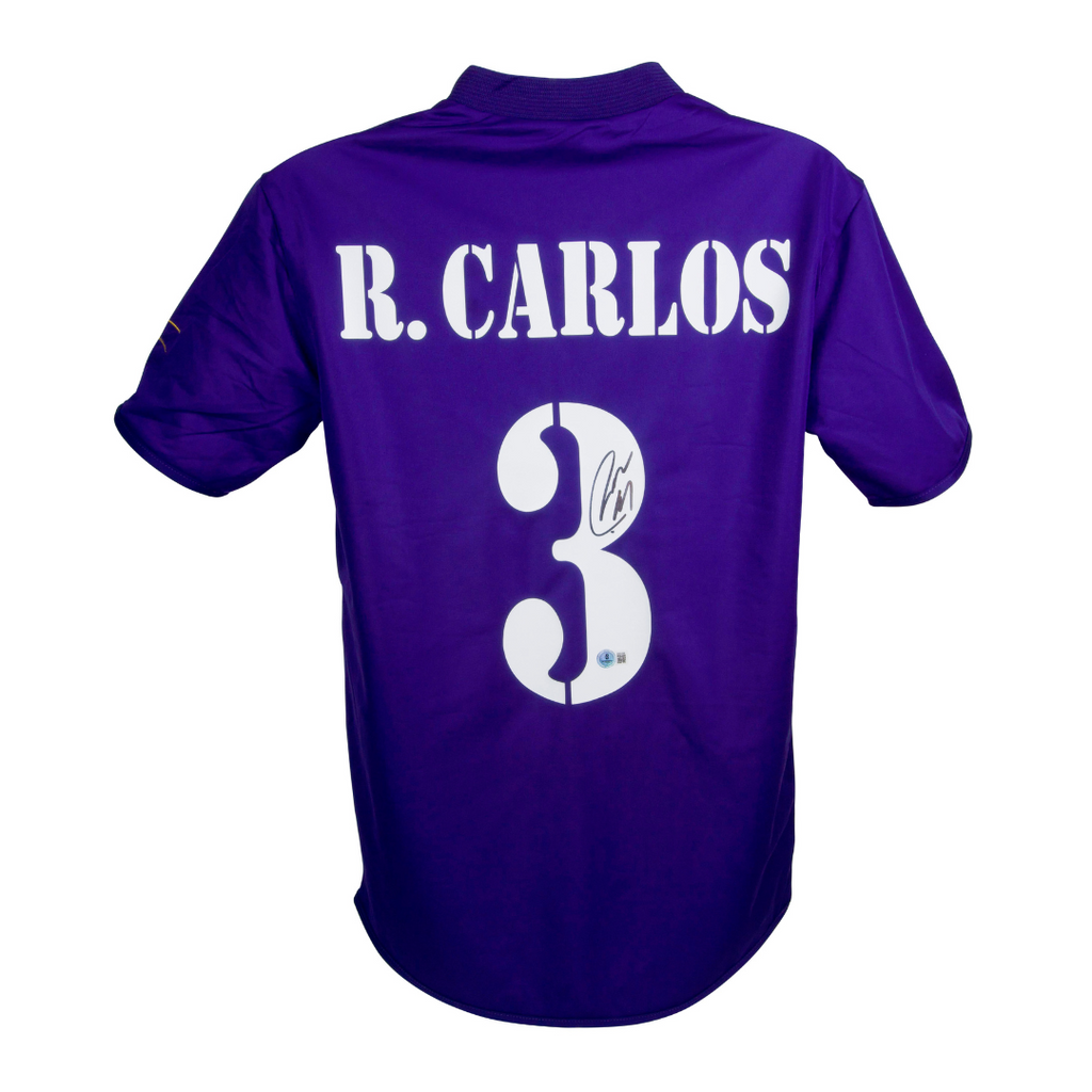 Roberto Carlos Signed Real Madrid Away Soccer Jersey #3 with