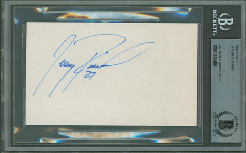 Blackhawks Jeremy Roenick Authentic Signed 3x5 Index Card BAS Slabbed