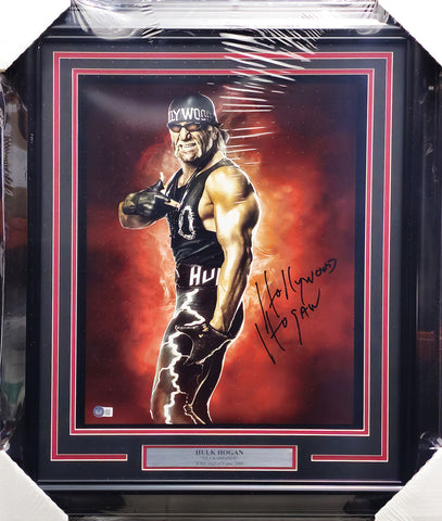 Hulk "Hollywood" Hogan Autographed Framed 16x20 Photo Beckett BAS QR #BH51439
