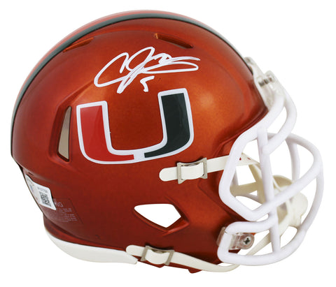 Miami Andre Johnson Authentic Signed Flash Speed Mini Helmet BAS Witnessed