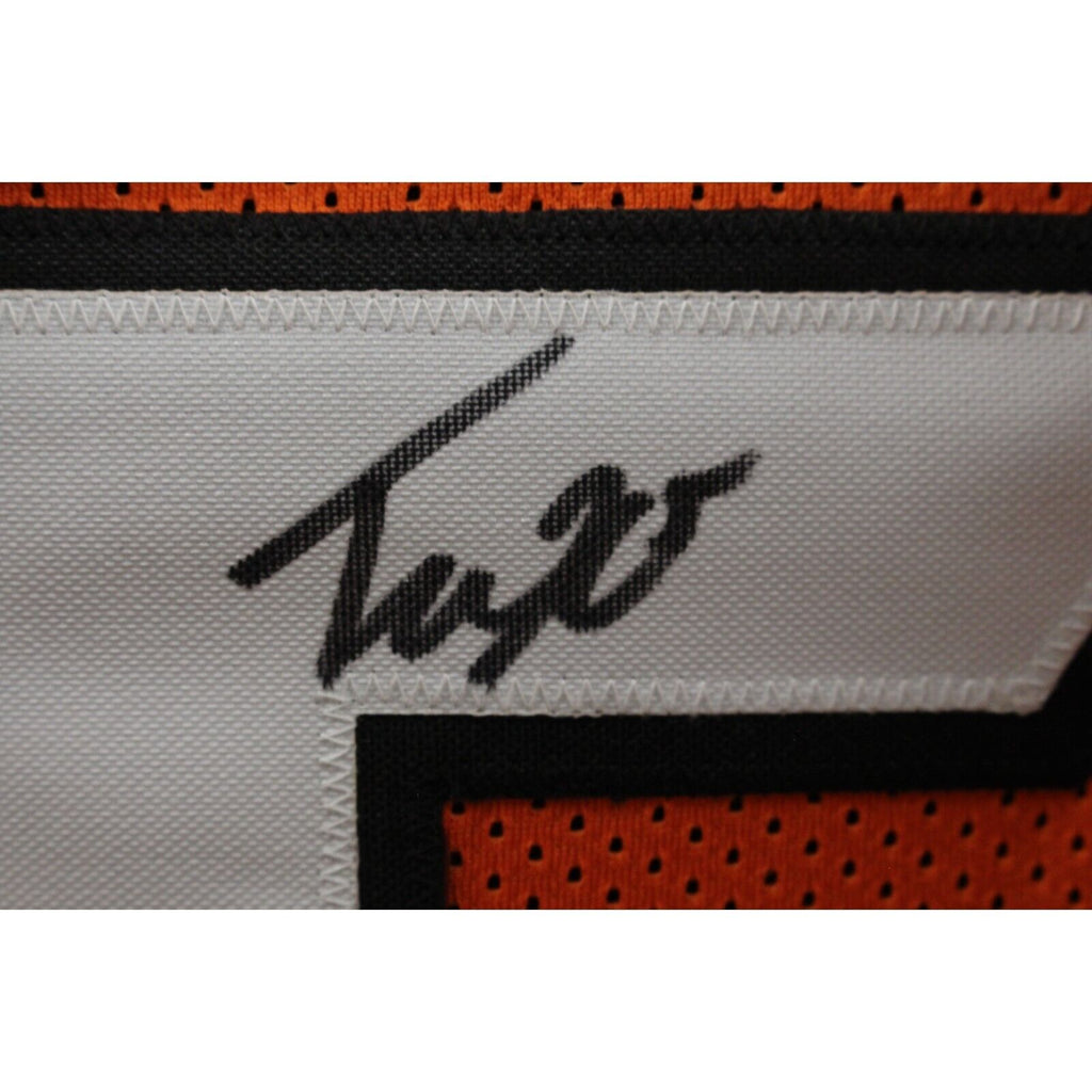 Tee Higgins Autographed/Signed Pro Style Orange XL Jersey Beckett