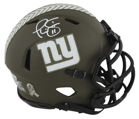 Giants Phil Simms Authentic Signed Salute To Service Speed Mini Helmet BAS Wit