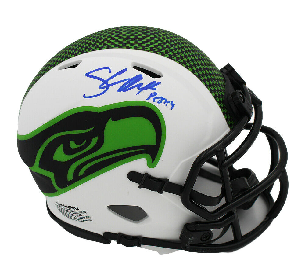 alexander football helmet Shaun Alexander Signed Seattle Seahawks Speed Lunar NFL Mini Helmet- " – Super Sports Center