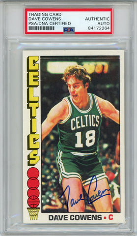 Dave Cowens Autographed 1976-77 Topps Super #30 Trading Card PSA Slab 43821