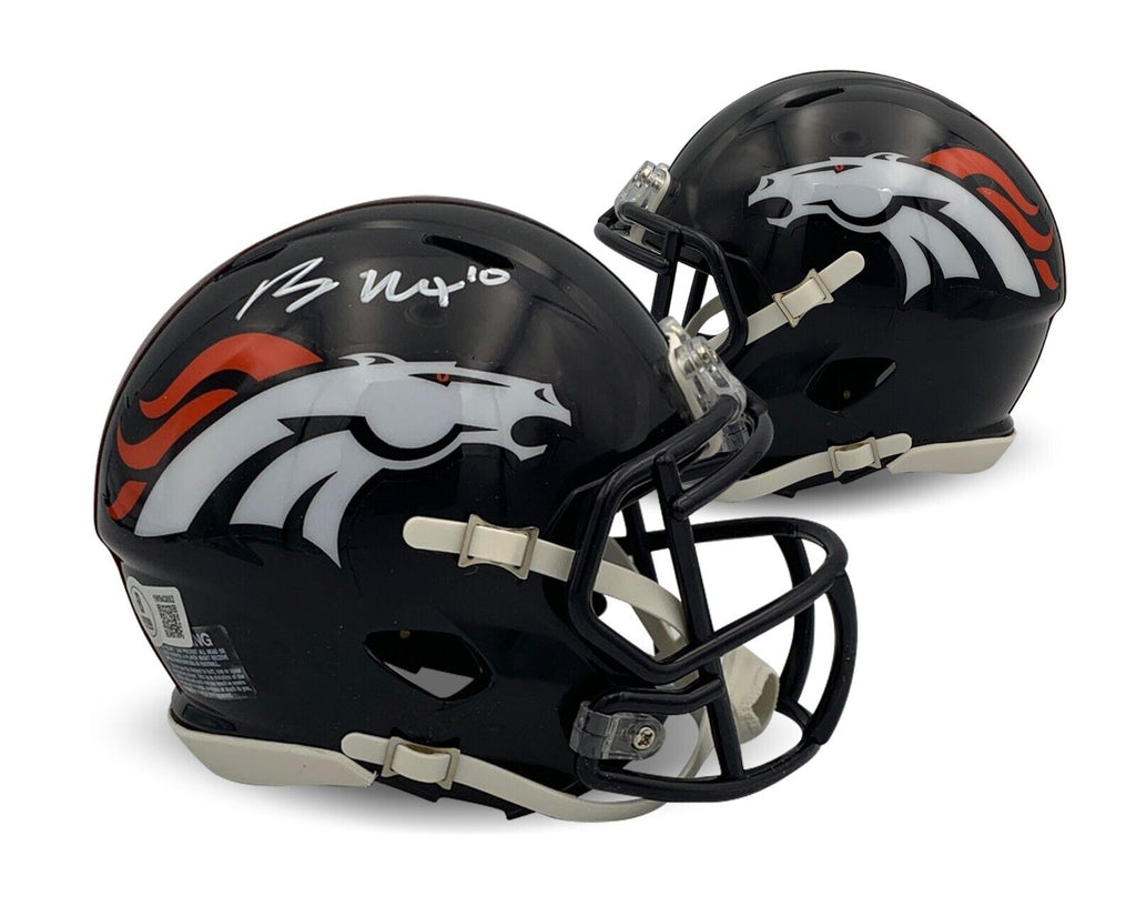 denver broncos mini football helmets Bo Nix Autographed Denver Broncos Signed Mini Football Helmet Beckett – Super Sports Center