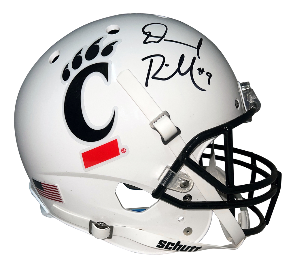 bearcats football helmet DESMOND RIDDER AUTOGRAPHED CINCINNATI BEARCATS WHITE FULL SIZE HELMET – Super Sports Center