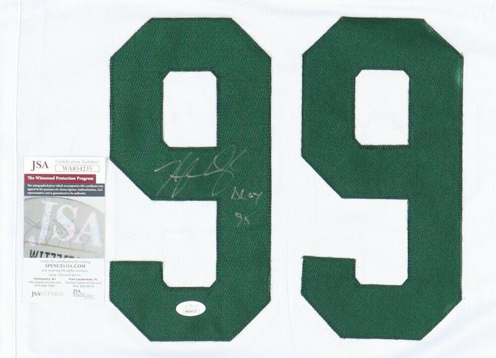 Hugh Douglas Signed New York Jets Jersey Inscribed DROY 95 (JSA