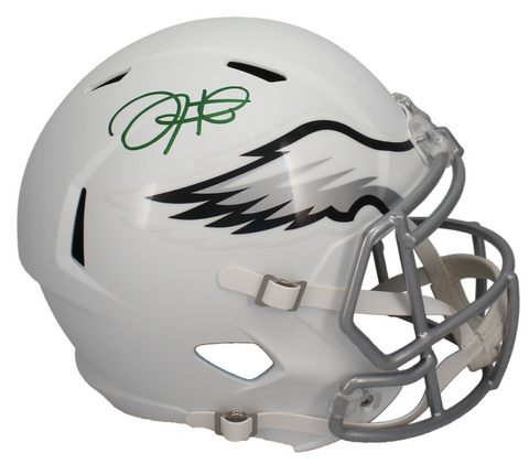 JALEN HURTS Autographed Eagles White Matte Full Size Speed Helmet FANATICS
