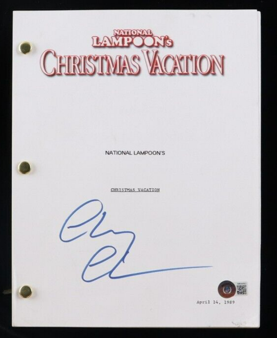 Chevy Chase Signed National Lampoon's Christmas Vacation Hockey Jersey  (Beckett COA & Chase Hologram)