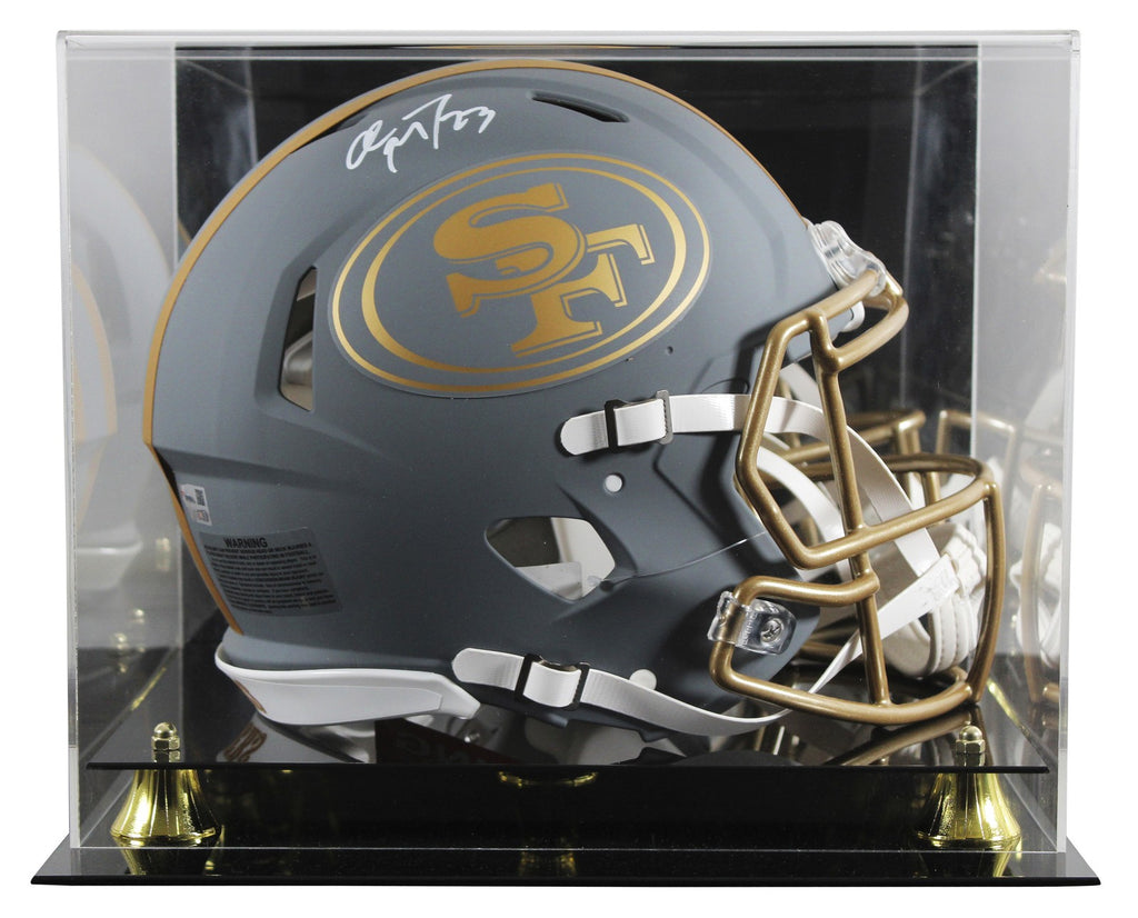 christian football helmets 49ers Christian McCaffrey Signed Slate F/S Speed Proline Helmet W/ Cas – Super Sports Center