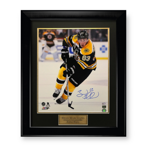 Brad Marchand Signed Autographed 16x20 Photograph Framed to 20x24 NEP