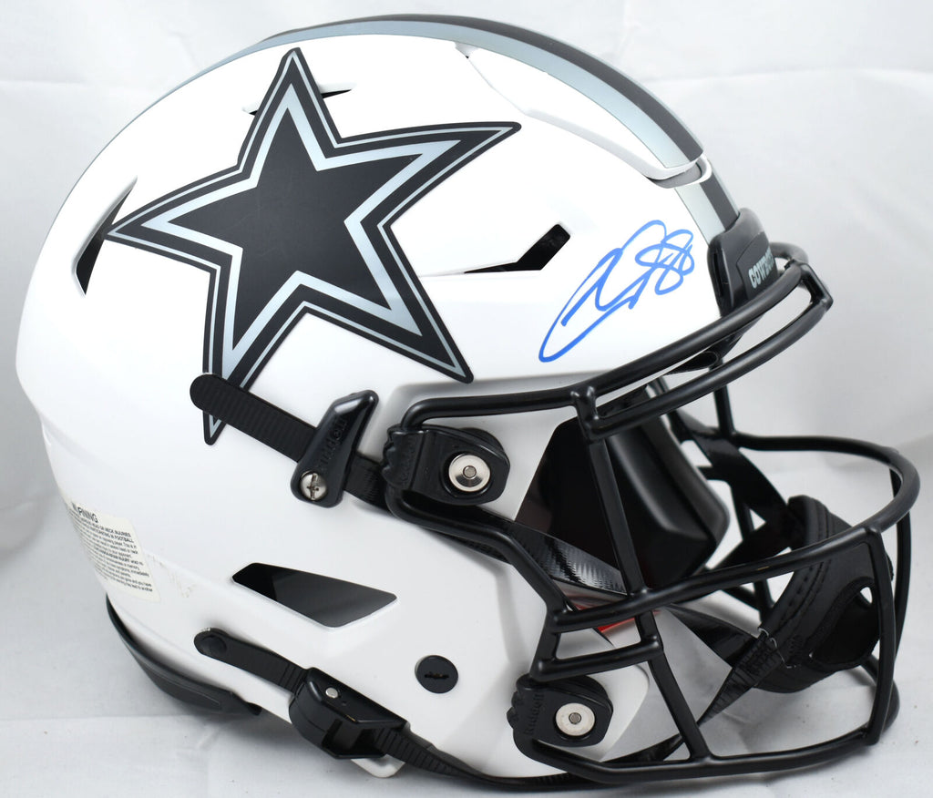dallas cowboys football helmets autographed CeeDee Lamb Autographed Dallas Cowboys F/S Lunar Speed Flex Helmet-Fan – Super Sports Center