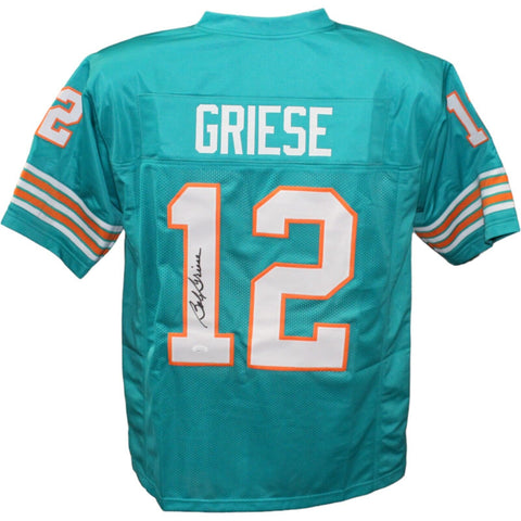 Bob Griese Autographed/Signed Pro Style Teal Jersey JSA 43415