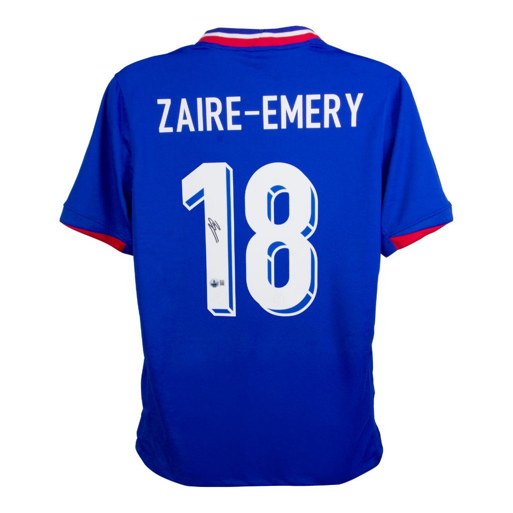 Warren Zaire-Emery Signed France Home Soccer Jersey #18 with