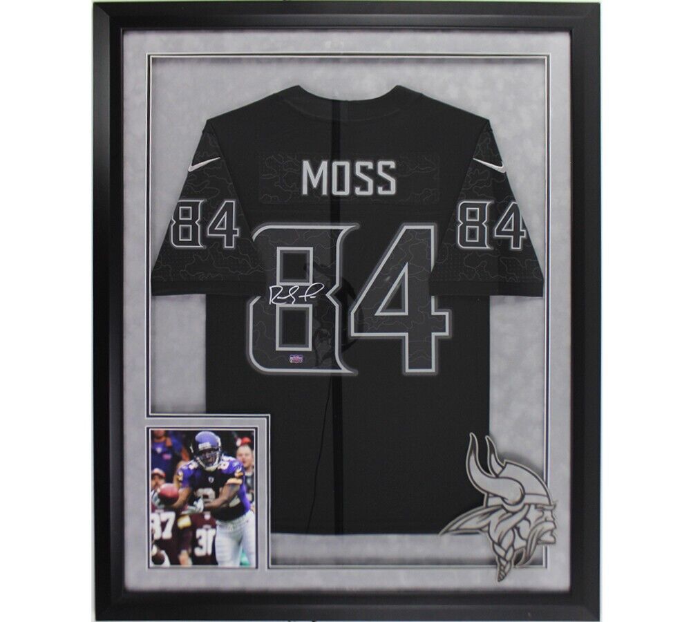 Randy Moss Signed Minnesota Vikings LED Framed Nike Limited Black