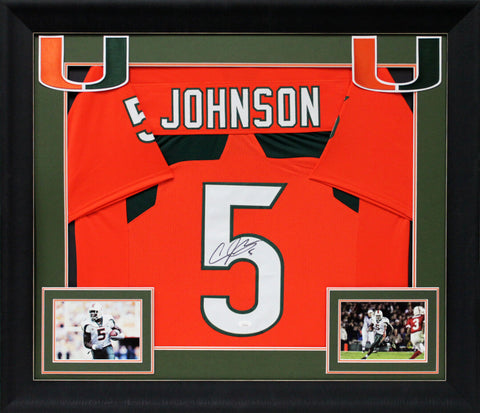 Miami Andre Johnson Authentic Signed Orange Pro Style Framed Jersey JSA Witness