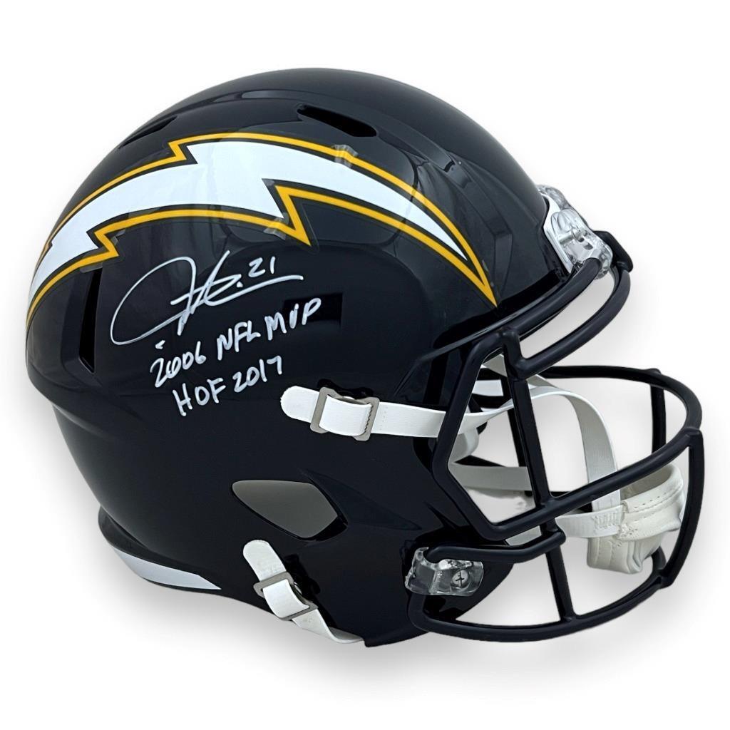 LaDainian Tomlinson Signed San Diego Chargers White Mini Speed Helmet BAS
