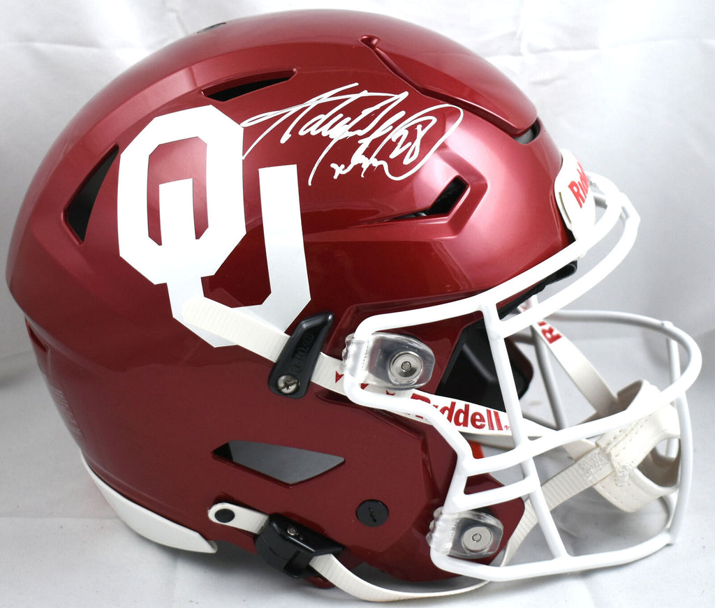 authentic ou football helmet Adrian Peterson Signed Oklahoma Sooners F/S Speed Flex Helmet