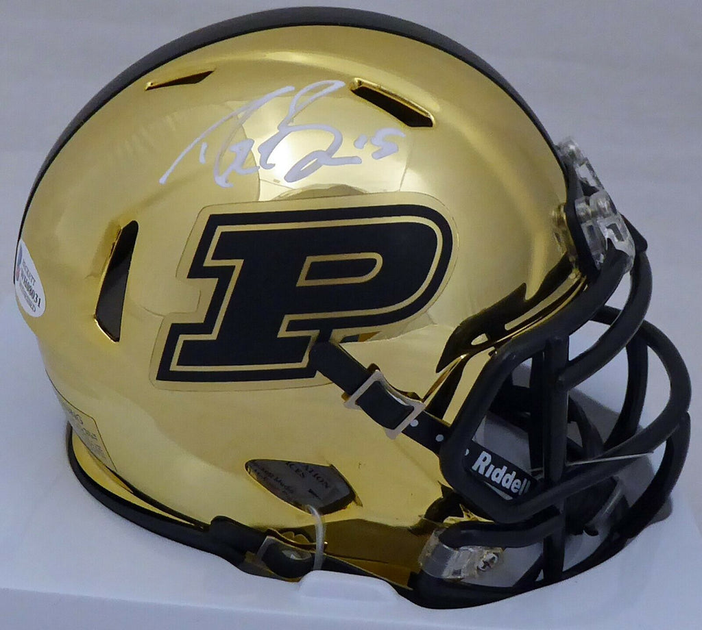 authentic purdue football helmet DREW BREES AUTOGRAPHED PURDUE CHROME GOLD SPEED MINI HELMET BECKETT 19 – Super Sports Center