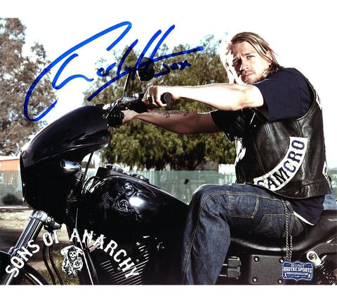 Charlie Hunnam Signed Sons Of Anarchy Unframed 8x10 Photo - Sitting With Bike