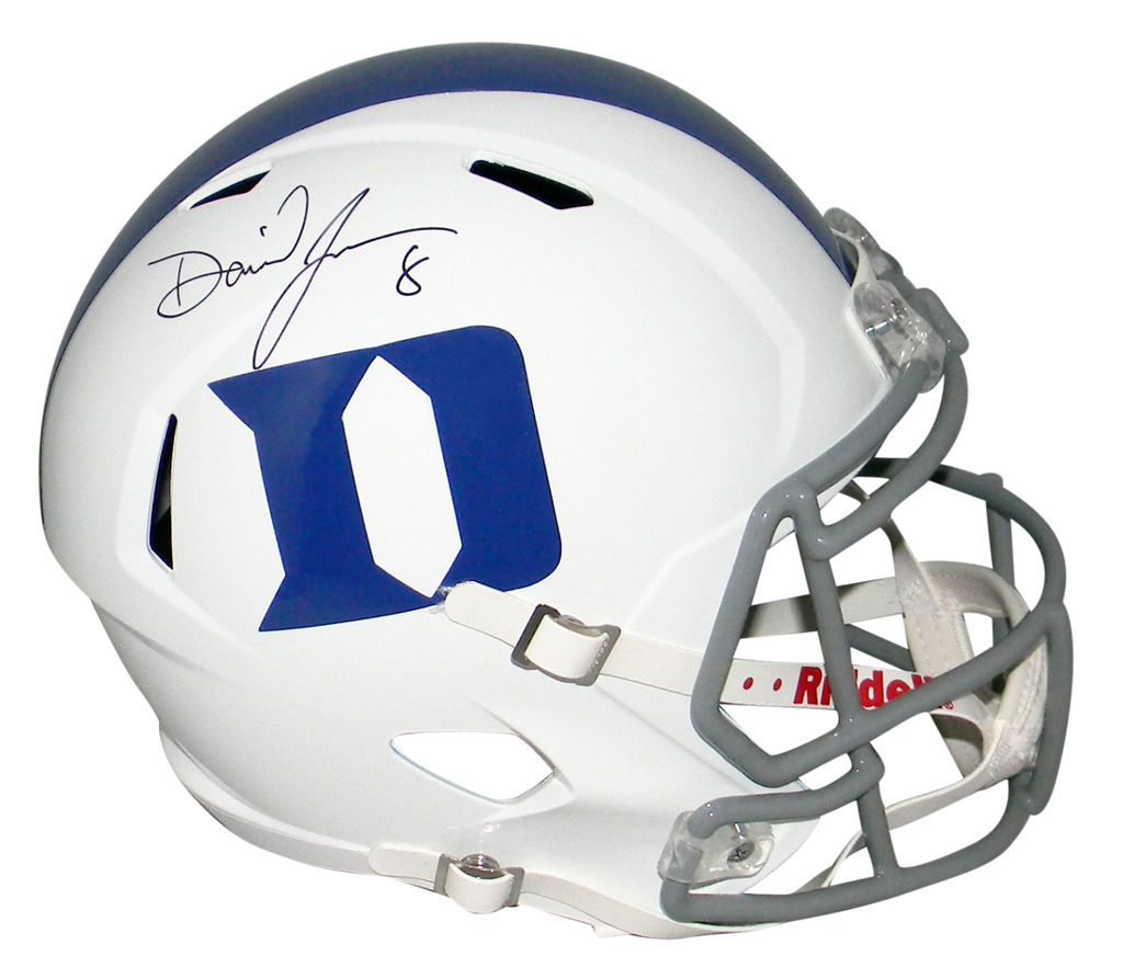 duke football helmet DANIEL JONES AUTOGRAPHED SIGNED DUKE BLUE DEVILS FULL SIZE SPEED HELME – Super Sports Center