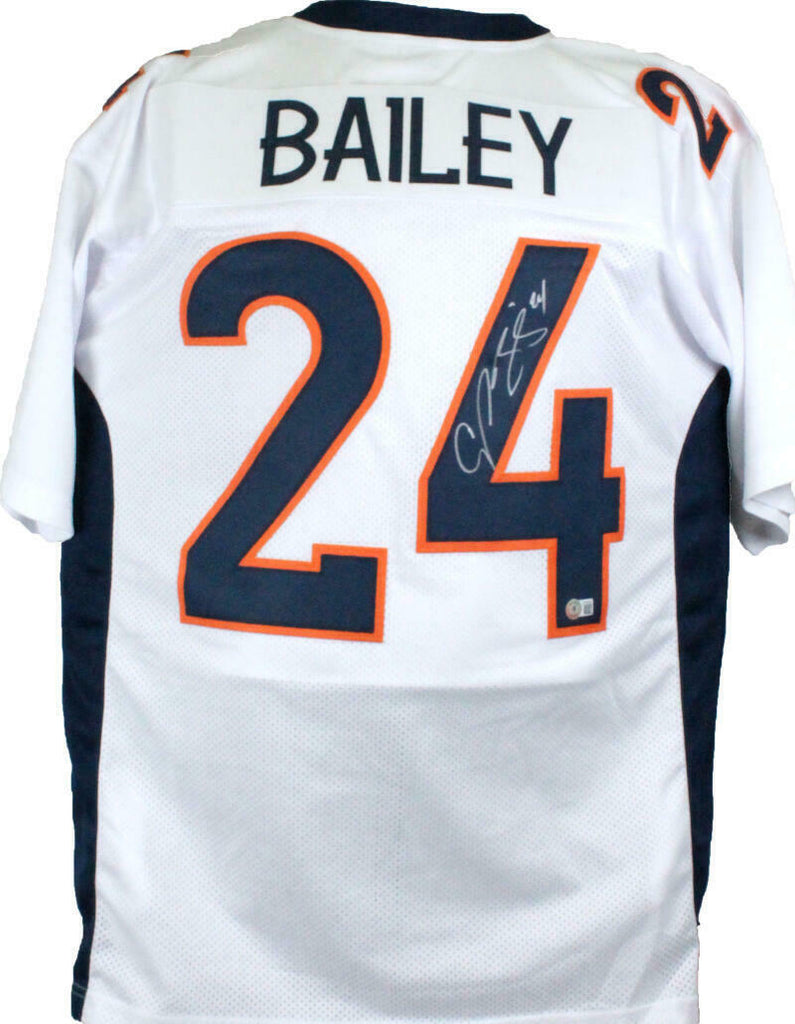 Champ Bailey Autographed White Pro Style Jersey Beckett W