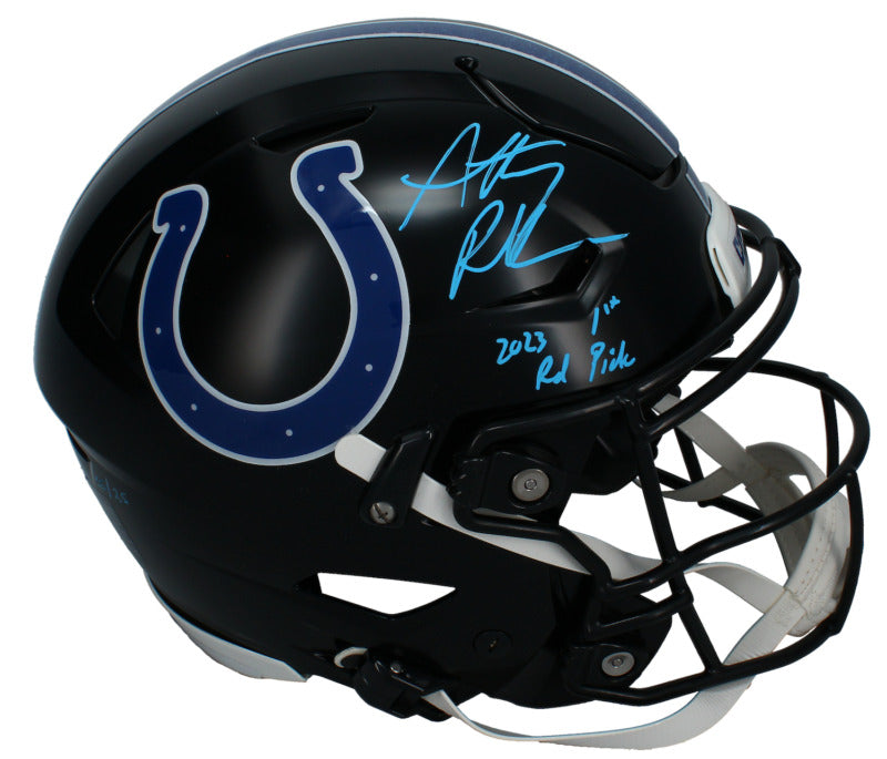 Autographed Anthony Richardson Indianapolis Colts Riddell Indiana Nights 2023 Alternate Speed Authentic Helmet