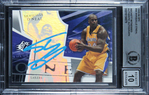 Lakers Shaquille O'Neal Authentic Signed 2003 SPX #36 Card Auto 10! BAS Slabbed