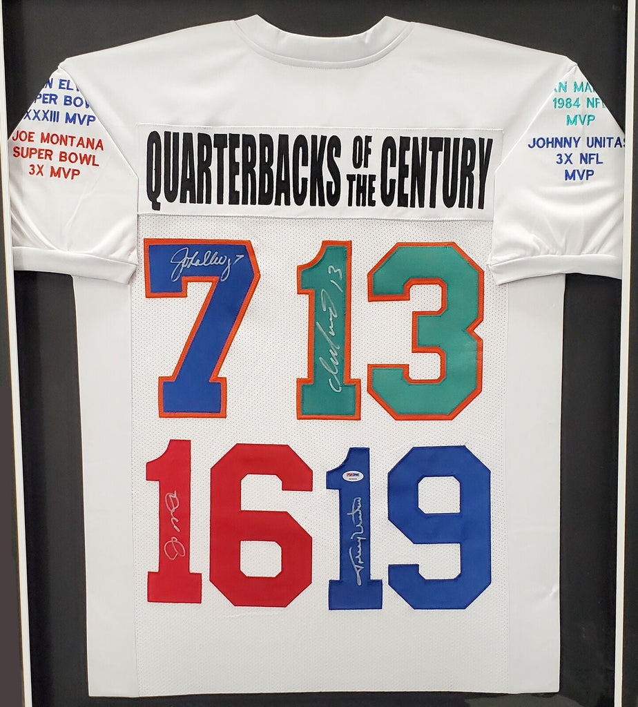 QB's Of The Century Auto Framed Jersey 4 Sigs Montana PSA/DNA