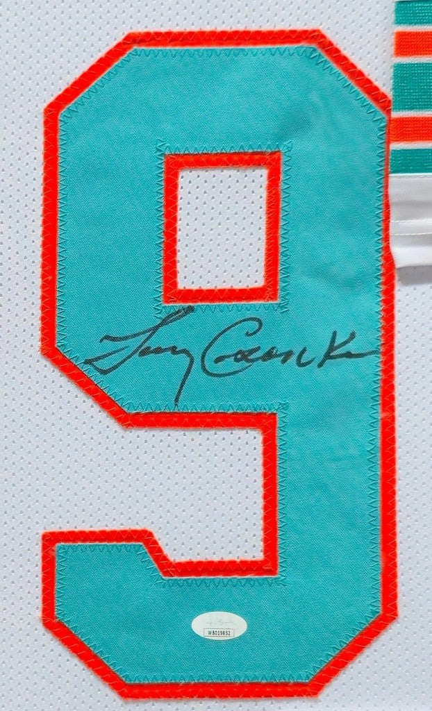 SUEDE FRAMED MIAMI DOLPHINS LARRY CSONKA AUTOGRAPHED SIGNED JERSEY