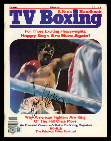 Gerry Cooney Autographed Signed TV Boxing Magazine Beckett BAS QR #BK08827