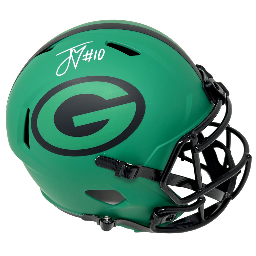 Jordan Love Green Bay Packers Signed Riddell Rave Replica Helmet BAS Beckett