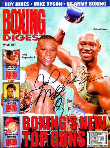 Mayweather Jr. & Tarver Autographed Boxing Digest Magazine (Smudged) Beckett