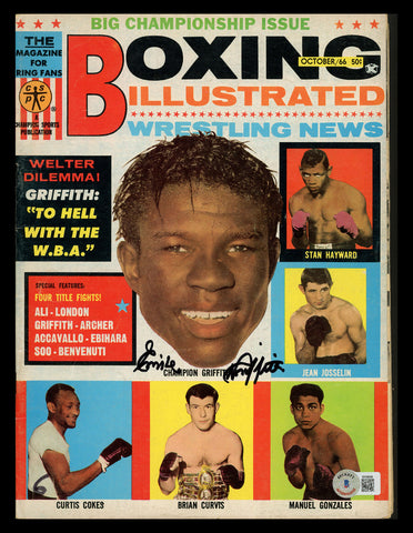 Emile Griffith Autographed Boxing Illustrated Magazine Beckett BAS QR #BK08846
