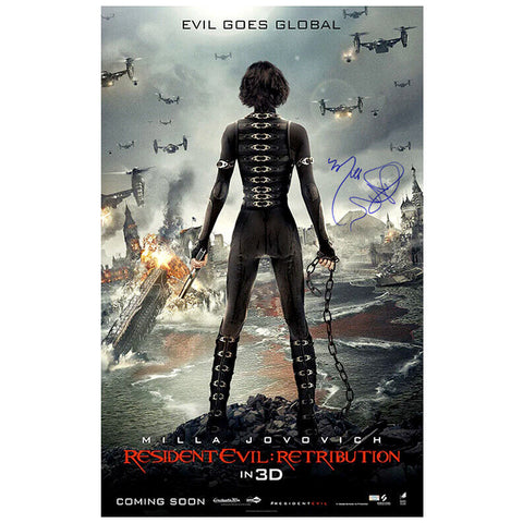Milla Jovovich Autographed Resident Evil Retribution 27x40 Original Movie Poster