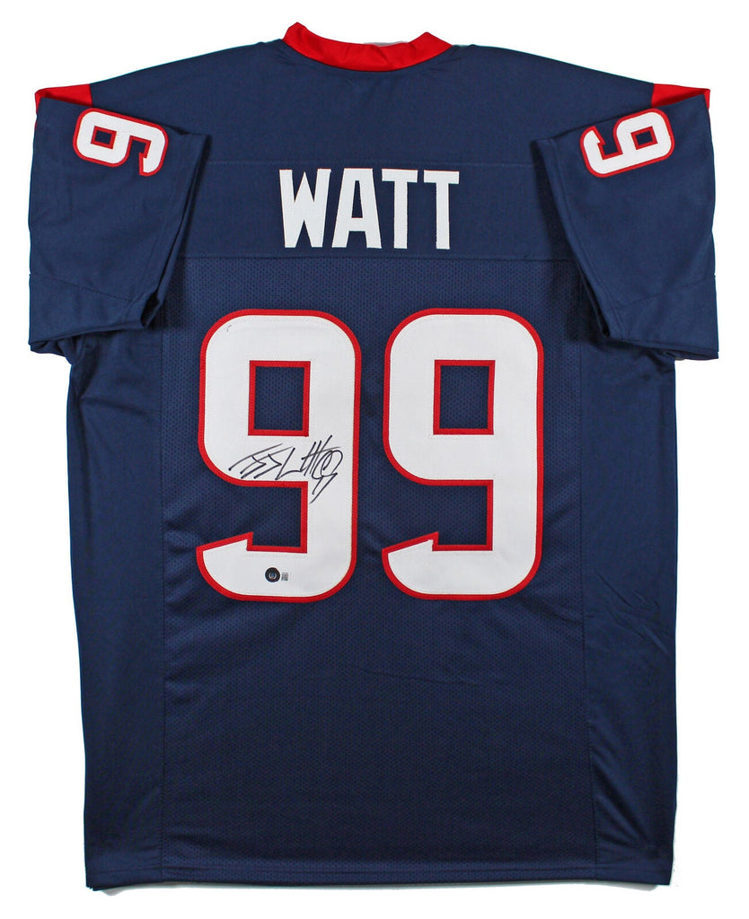 Watt Authentic Signed Navy Blue Pro Style Jersey Autographed