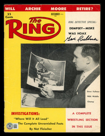Gene Fullmer Autographed Signed Ring Magazine Beckett BAS QR #BK08850